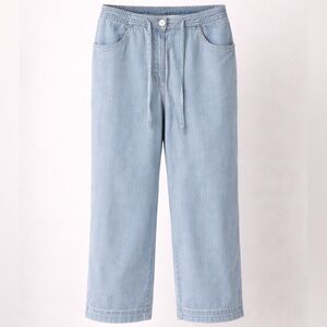 Crazy Horse Liz Claiborne Petite Cropped Pants Light Wash Drawstring 6P